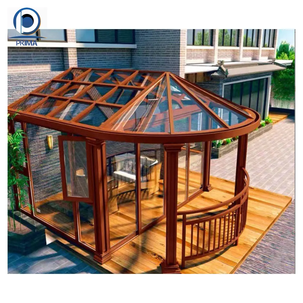 Prima prefab nạc để sunroom nhà kính nhà kính mặt trời phòng sunroom kính nhà nhôm mùa đông vườn