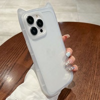 Mignonnes coques de téléphone en TPU souple Girly avec oreilles de chat pour iPhone 11 12 13 14 15 16 Pro Max Plus