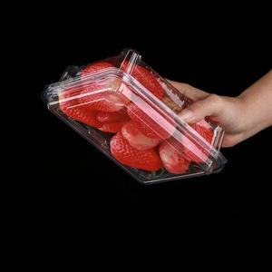 Tek kullanımlık şeffaf PET plastik 500g uzun meyve sebze kapaklı konteynerler/kutuları süpermarket için çilek Punnet ambalaj - Product Image 4