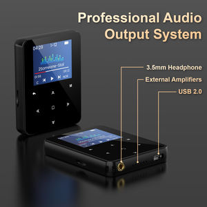 Lecteur MP3 portable au design carré, boîtier métallique, écran de 1,77 pouces, mémoire de 64 Go, haut-parleur intégré pour radio FM - Lecteur de musique sportif - Product Image 3