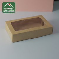Boîte d'emballage alimentaire de récipient en papier pour repas rapide biodégradable recyclable personnalisé avec fenêtre jetable à emporter