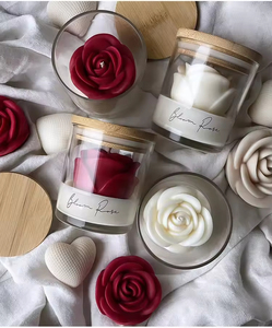 Wholesale Wedding Soy Wax Romantic Rose Scented <b>Candles</b>, Valentine's Day Gifts Glass Scented <b>Candles</b> for Party Home Decoration - Product Image 4