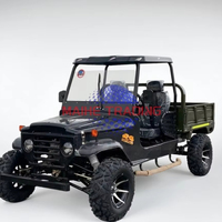 Jeep 4x4 style camouflage MH avec pneus tout-terrain, système de treuil, châssis robuste en acier, moteur essence 351-450 ch, batterie au plomb-acide, garantie 2 ans