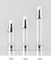 Flacon pompe sans air en argent plaqué UV de 30 ml avec impression sérigraphique pour shampoing, lotion, sérum, crème pour le visage, contenants cosmétiques