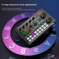 Kit Mixer Mikrofon Kartu Suara Multifungsi untuk Perekaman Audio, Konsol Pencampur Audio, Amplifier untuk Siaran Langsung