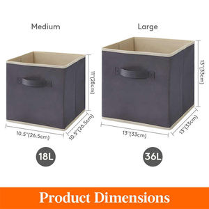 Boîtes de rangement modernes en tissu rectangulaire et bacs commodément pliables et pliables Conteneurs de vêtements empilables en gros - Product Image 3
