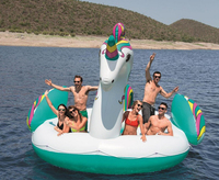 Vente en gros 1moq 5.9m 10 personnes Grand flotteur gonflable pour piscine licorne