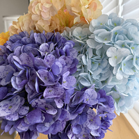 Bunga Hydrangea Prancis Buatan Berkualitas Tinggi Lima Kepala Warna Burgundy 50 cm Terbuat dari Sutra Buatan untuk Dekorasi Pernikahan dan Rumah