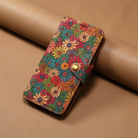 Denior Dompet Lipat Tempat Kartu Cork Bermotif Anti-Sidik Jari, Casing Ponsel Pelindung 360 Derajat Seri 18/17/16/15/14/13