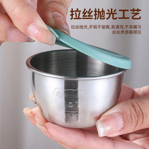 Mini tazón de acero inoxidable marca Bear con tapa para alimentación de bebés y sopa, grado alimenticio 304, seguro para uso doméstico - Product Image 2