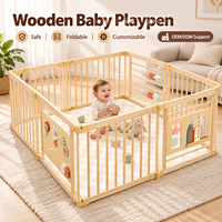 Parc pour bébé en bois avec portillon, grand, pliable, portable, facile à assembler, pour bébés, tout-petits et garderies