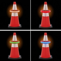 360 °   Cono de Tráfico LED con Anillo Luminoso Recargable, Certificado CE ROHS, Comando de Seguridad Vial, Luz de Emergencia para Construcción de Carreteras
