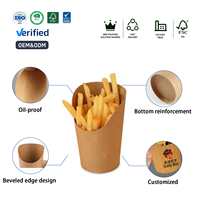 Gobelets jetables pour gaufres aux œufs 8oz/12oz/16oz en papier kraft épaissi, contenants à frites à bord incliné, boîtes d'emballage pour pâtisserie personnalisables