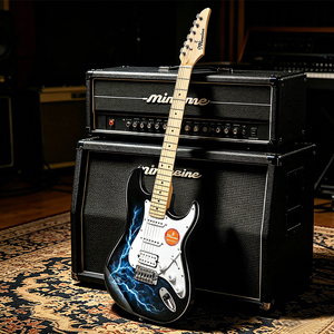 Kit de <span class=keywords><strong>guitare</strong></span> électrique portable multifonction Bullifghter MS-100 avec pont vibrato pour la pratique quotidienne et les petits spectacles en direct - Product Image 1