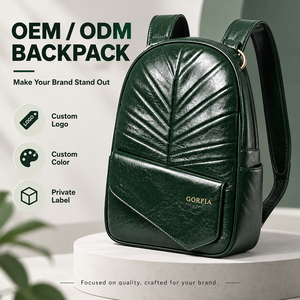 Sac à dos pour homme en cuir PU avec motif matelassé personnalisé, logo métallique, sac à dos pour ordinateur portable, sac de voyage pour le travail - Product Image 1