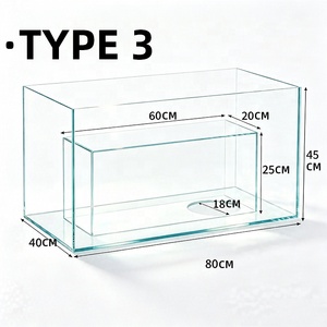 Aquarium rectangulaire <span class=keywords><strong>en</strong></span> verre ultra-clair avec base <span class=keywords><strong>en</strong></span> <span class=keywords><strong>bois</strong></span>, nid pour animaux de compagnie avec vue immersive sur la mer, aquarium interactif pour chats - Product Image 6