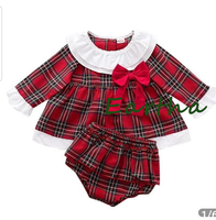 Vêtements de Noël assortis pour la famille, en tartan rouge, pour tout-petits, enfants, frères et sœurs, robes pour bébés filles