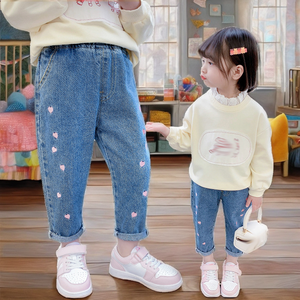 Jean brodé version coréenne pour filles 2026, style étranger pour jeunes enfants, printemps-automne, technique cirée - Product Image 2