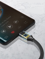 Kabel Adaptor Audio USB-C ke 3.5mm Stereo dengan Jalinan Nilon untuk Kamera & Penggunaan di Mobil