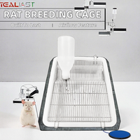 Cage d'élevage pour rongeurs et souris en métal de forme carrée pour laboratoire, avec bouteille d'eau et fermeture à bouton-pression, durable et écologique
