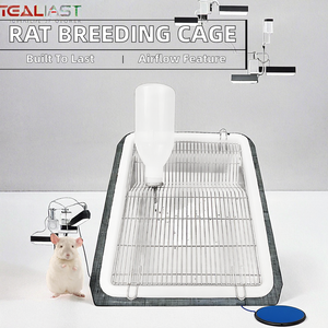 Contenitori per Allevamento Ratti, Gabbia in Acciaio Inossidabile Traspirante con Vassoio in Plastica a Chiusura Rapida per Allevamento Animali da Laboratorio - Product Image 2