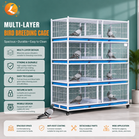 Cage à pigeons professionnelle empilable en fer galvanisé, multi-étages, compartimentée, avec roulettes et plateau pour l'élevage de grands oiseaux
