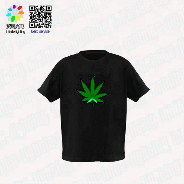 Most Popular Led  t Shirt with El Panel Pattern El Ladies t Shirt Oem logo