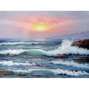 CHENISTORY 992641 hot style DIY Painting By Numbers on canvas sea scenery wall pictures abstract painting