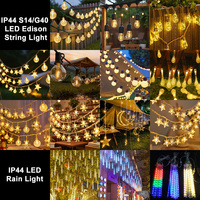 Guirlandes lumineuses LED décoratives connectables pour extérieur IP44, blanc chaud, pour jardin, patio, fêtes, vente en gros