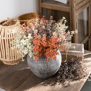 Bouquet de fleurs artificielles Yumei, gris orangé, plastique, branche unique, décoration d'intérieur, décoration de mariage CL11004 - Product Image 1