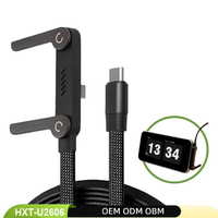 Nouveau câble de charge rapide 240W 2026 avec support de téléphone, câble tressé en nylon USB C Type C, câble de données PD3.1 avec puce E-MARKER pour iPhone 17