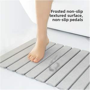 Tapis de bain pliable en pierre de diatomite solide, antidérapant, super absorbant, séchage rapide, tapis de sol pour salle de bain - Product Image 3