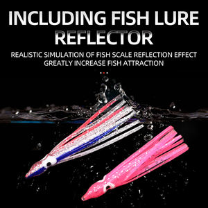 Cores aleatórias 100pcs Octopus Squid Saia Iscas Luminous Octopus Saia Trolling Água salgada Soft Squid Isca para iscas de pesca - Product Image 2