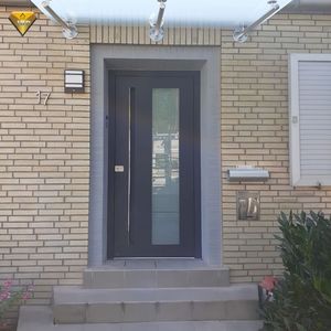 Thiết Kế Hiện Đại Cửa Đôi Không Thấm Nước Chống Trộm Rắn Gỗ Thủy Tinh Gỗ Hạt Phong Cách Cho Biệt Thự Phía Trước Nhập Nhà Căn Hộ Bên Ngoài - Product Image 5