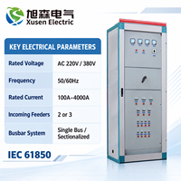 Özel IEC61850 AC Paneli, 2 veya 3 Giriş Kaynağına Sahip ATS Kontrolü ile Enerji Santrali, Hidroelektrik ve Tesisat Projeleri için