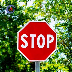 GUANGAN مخصص عاكس الألومنيوم في الهواء الطلق تحذير السلامة على الطرق في الهواء الطلق التحكم في حركة المرور لوحة مثمنة مانعة لتسرب الماء حامل الشارع - Product Image 5