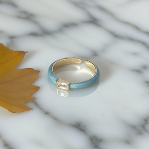 Geometric <b>Titanium</b> Steel Gold Plated <b>Ring</b> For Women Gift Jewelry - Product Image 2