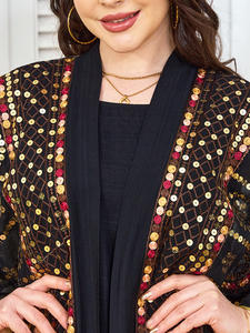 2025 nuovo abito da festa da donna musulmano 2 pz Set <span class=keywords><strong>arabo</strong></span> Dubai abito paillettes <span class=keywords><strong>Abaya</strong></span> Bat maniche Rayon traspirante matrimonio - Product Image 2