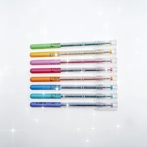 Top quality No Printing Pure Gel pen set 8 color choice gel pen