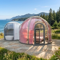 Dôme sphérique transparent en plastique moderne pour le camping en plein air, les hôtels, les restaurants et l'observation des étoiles