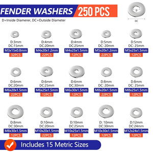 304 Stainless Steel Fender Washers Assortment Kit 550 Pieces Metric And Imperial Sizes For Automotive And Industrial Use - Product Image 5