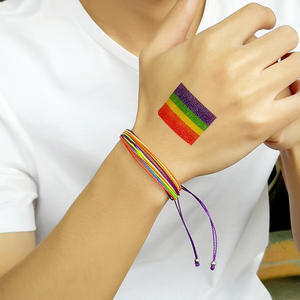 SC vente en gros fait à la main népal amitié arc-en-ciel drapeau Bracelets réglable amour est amour <span class=keywords><strong>Gay</strong></span> lesbienne LGBT fierté chaîne Bracelets - Product Image 5