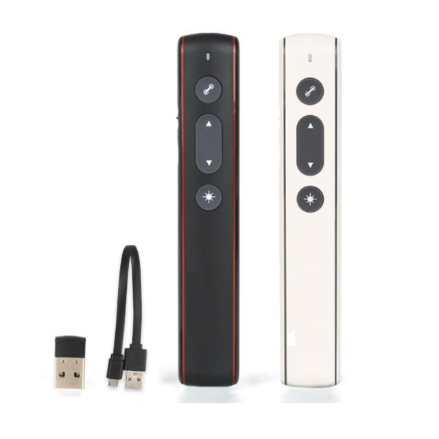 2.4GHz USB Rechargeable Wireless PPT Remote Control Laser Pointer with 25m Range and Page Control for Teaching & Meeting