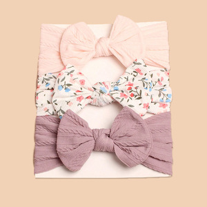 All'ingrosso 3 pz/set da bambina Set di accessori per <span class=keywords><strong>capelli</strong></span> con fiocco stampato alla moda per bambini fascia per <span class=keywords><strong>capelli</strong></span> da principessa di colore dolce - Product Image 1