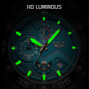 LIGE LG89215 Reloj de mano azul Reloj de cuarzo Deportes Negocios Moda Luminoso Impermeable Cronógrafo Reloj de pulsera de alta calidad para hombres - Product Image 5