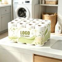 Rouleau de papier toilette en pâte recyclée durable en gros pour les voyages, doux, sans poussière, écologique et jetable dans les toilettes