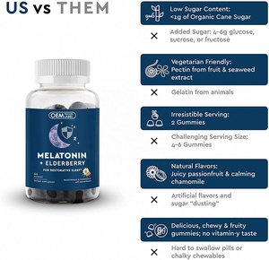 OEM Melatonin Gummies Sleep Gummies con Saúco Vegano Full Spectrum Inmunidad Soporte Mejorar el Sueño Melatonin Sleep Gummies - Product Image 4