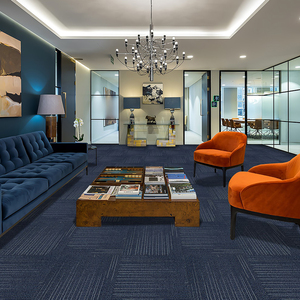 Moquette modulaire carrée en polypropylène recyclé, couleur unie, bouclée, amortie, résistante aux taches, lavable, pour bureau, maison et usage commercial - Product Image 2