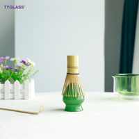 Support pour fouet à matcha en verre ambré avec logo personnalisé, résistant à la chaleur, accessoires pour le thé, compatible lave-vaisselle, support Chasen Naoshi, fabrication en usine