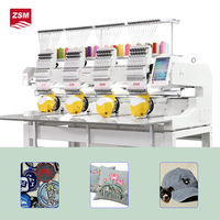 Machine à broder à grande vitesse à quatre têtes, 12/15 aiguilles, machine à monogrammer, machine à broder pour vêtements et chapeaux